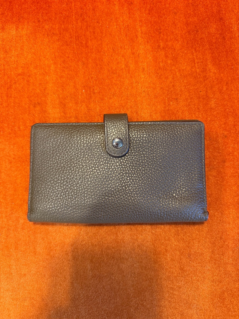 Classic Coach Pebbled Leather Wallet with Snap Closure